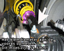 Schroefset KW V2 inox VW Golf VIII geen DDC (ook GTI), Multilink, 55mm klem, vanaf 1036kg