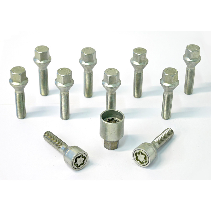 H&R Wielboutenset konisch M12x1.50 - Lengte 50mm - 10 stuks - incl. wielsloten