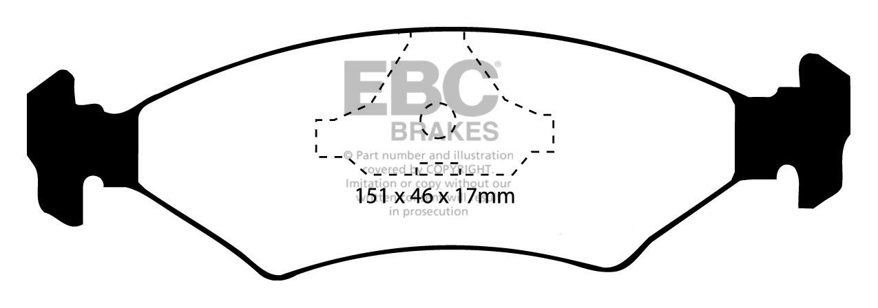 EBC Brakes FERRARI 328 3.2 85-89 Remblokken achterzijde yellowst