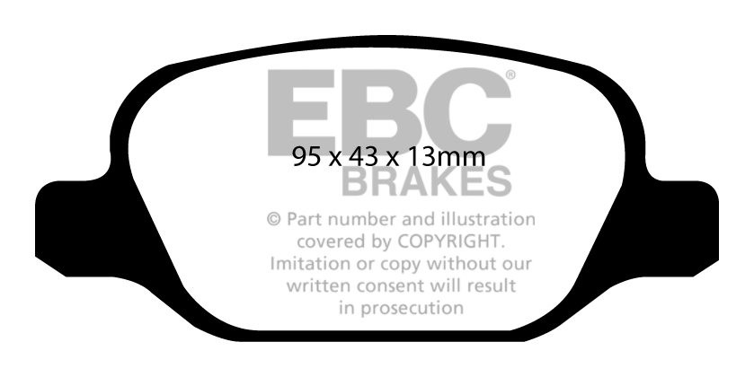 EBC Brakes FIAT 500 1.4 Turbo 2008-.. Remblokken achterzijde gre