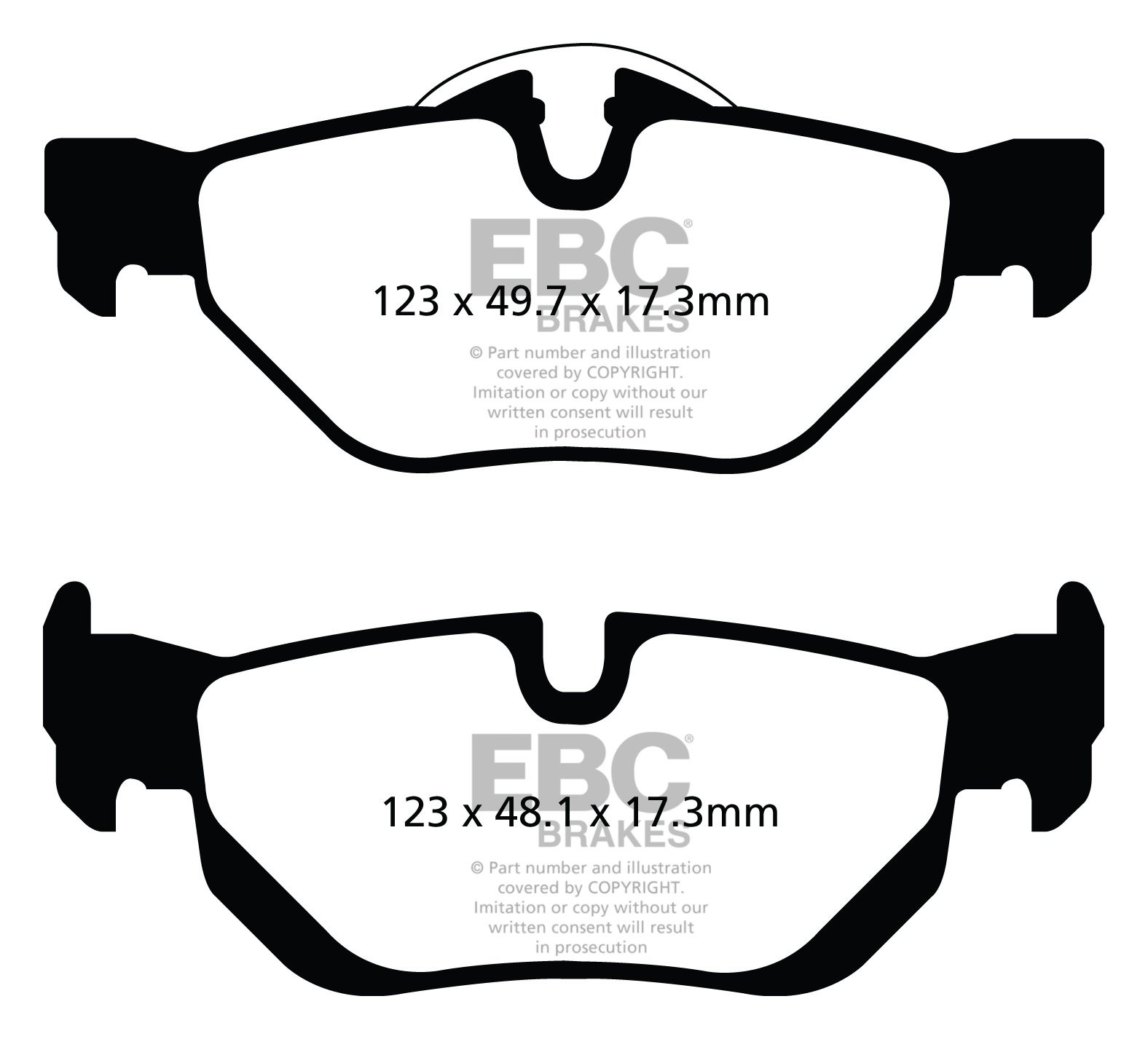 EBC Brakes BMW 116 2.0 (E81)(E87) 2010-2011 Remblokken achterzij