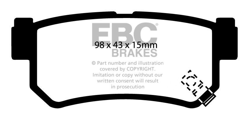 EBC Brakes DAEWOO Musso 2.3 2000-2003 Remblokken achterzijde gre