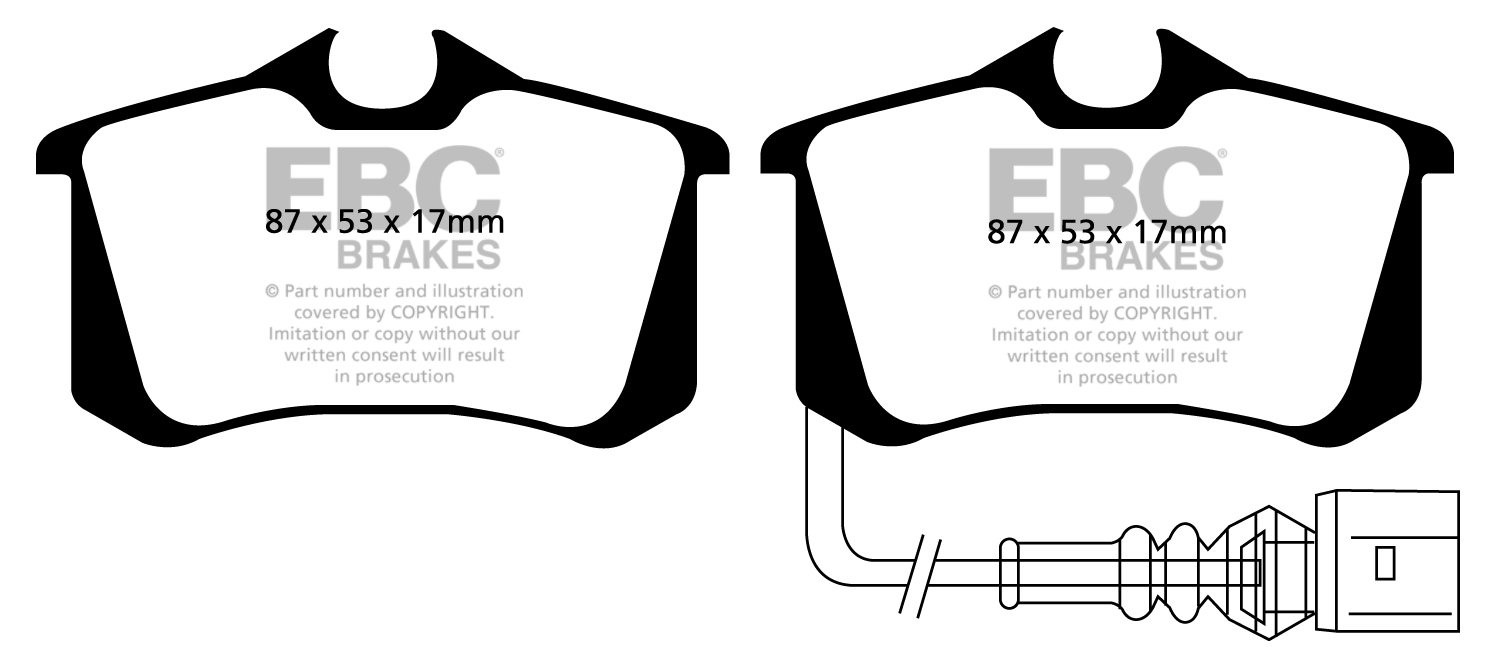 EBC Brakes VW Polo 9N 1.6 2006-2007 Remblokken achterzijde