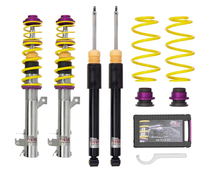 Schroefset KW V1 inox VW Golf VIII geen DDC, Multilink, 50mm klem, vanaf 1036kg