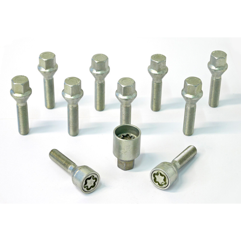 H&R Wielboutenset konisch M12x1.50 - Lengte 45mm - 10 stuks - incl. wielsloten