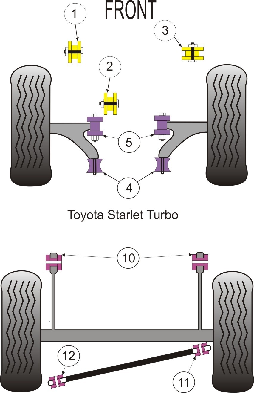 Toyota Starlet/Glanza Turbo EP82 & EP91 Rear Gearbox Mount Bush,