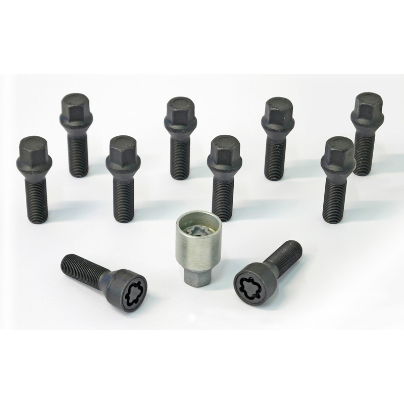 H&R Wielboutenset konisch M14x1.50 - Lengte 35mm - Zwart - 10 stuks - incl. wielsloten