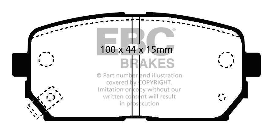 EBC Brakes KIA Carens 2.0 TD 2006-.. Remblokken achterzijde