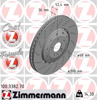 Remschijf Audi RS6 4G C7 12-18 Zimmermann Formula High Carbon