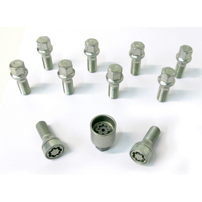 H&R Wielboutenset konisch M14x1.25 - Lengte 48mm - 10 stuks - incl. wielsloten