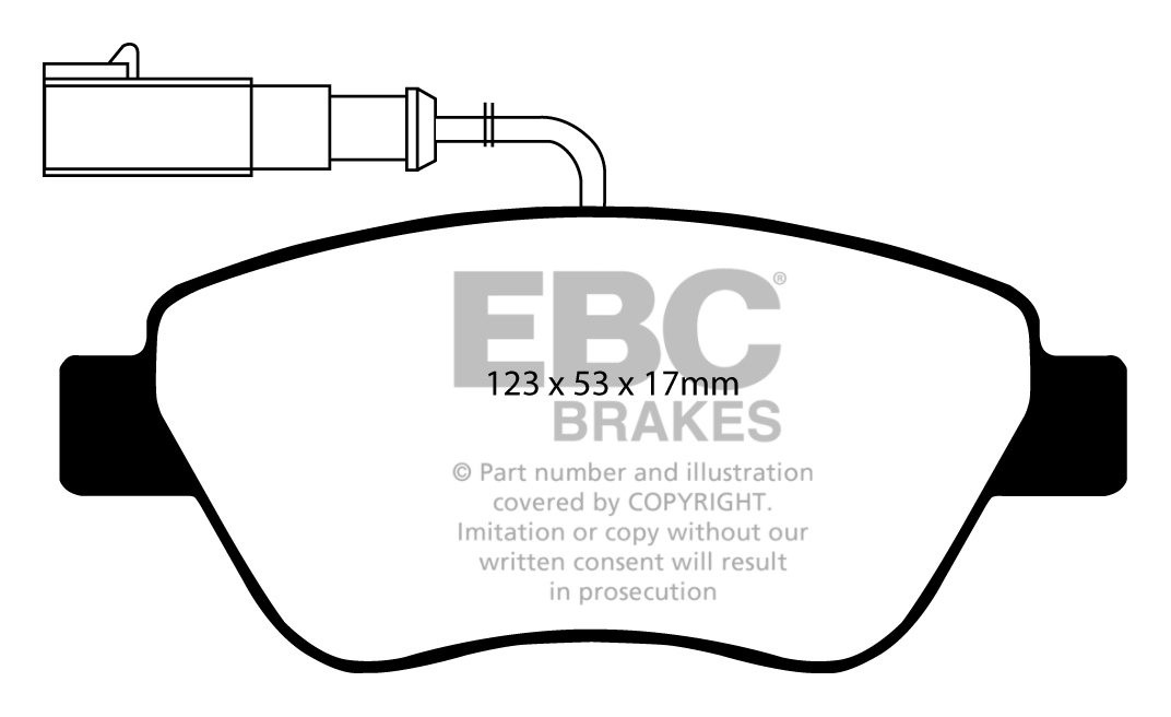 EBC Brakes FIAT Panda 1.3 D 4x4 2005-.. Remblokken voorzijde gre