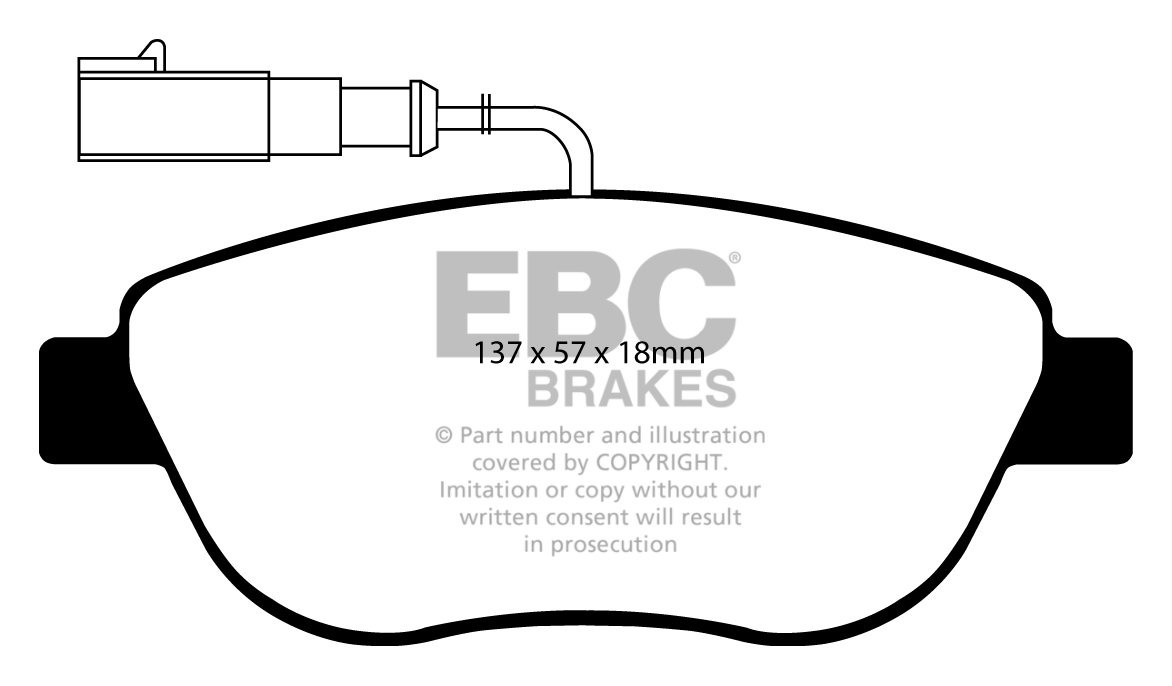 EBC Brakes FIAT 500 1.4 Turbo 2008-.. Remblokken voorzijde