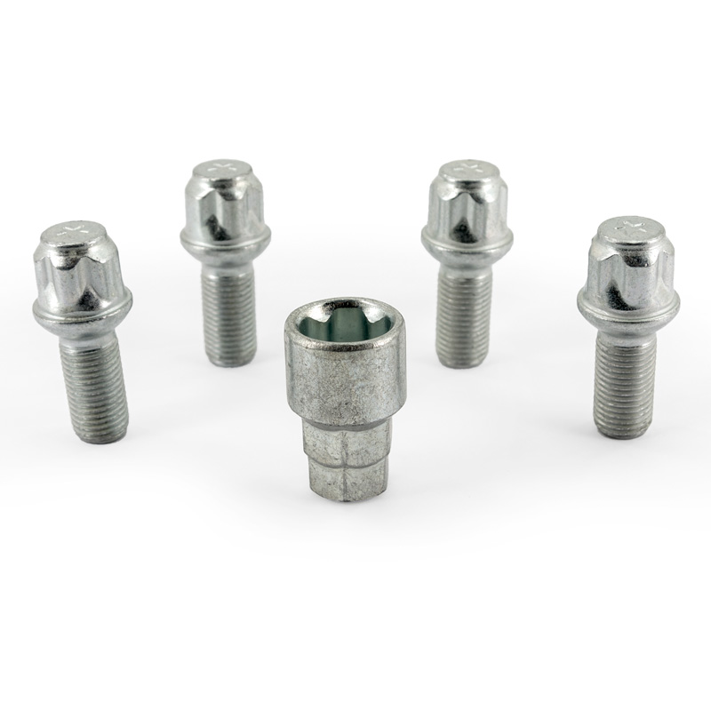 H&R Wielslotenset R13 M14x1.50x27mm bolkonisch - 4 slotbouten incl. adapter