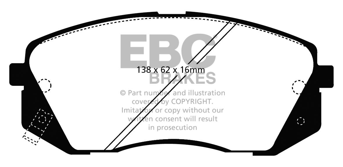 EBC Brakes KIA Carens 2.0 TD 2006-.. Remblokken voorzijde