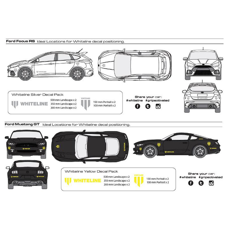 Whiteline Whiteline Sticker Kit 10-Delig Zwart