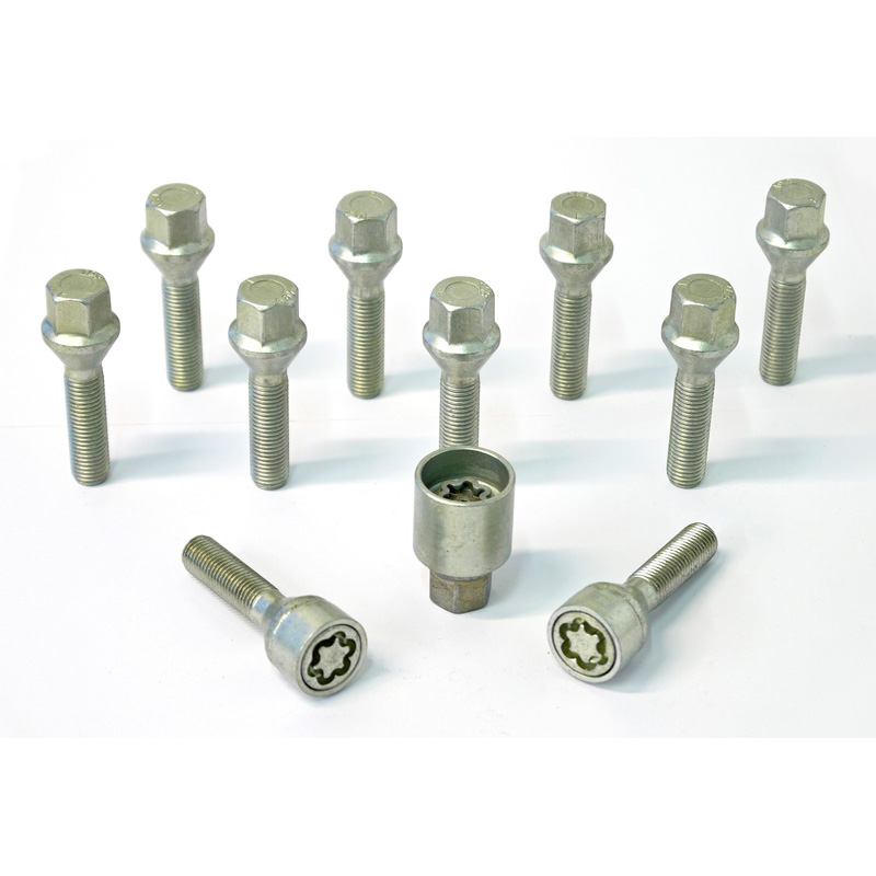 H&R Wielboutenset konisch M12x1.50 - Lengte 38mm - 10 stuks - incl. wielsloten