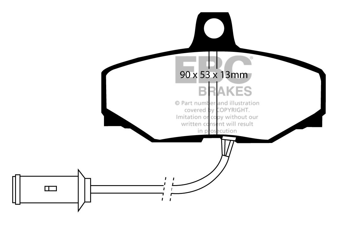 EBC Brakes JAGUAR XJ6 3.6 87-89 Remblokken achterzijde redstuff