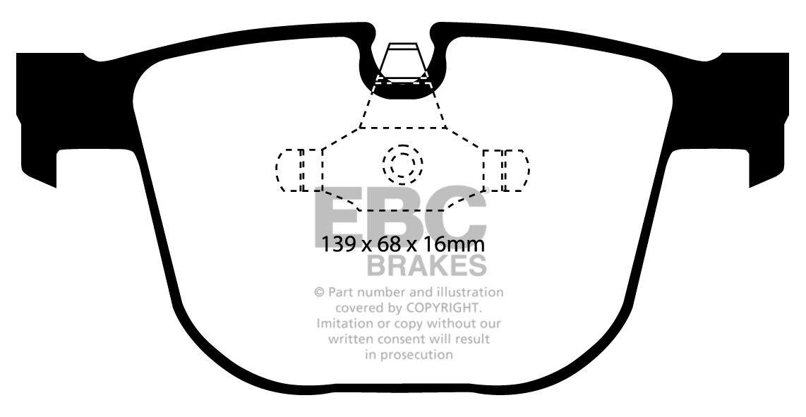 EBC Brakes BMW 550 4.8 (E61) 2005-2010 Remblokken achterzijde ye