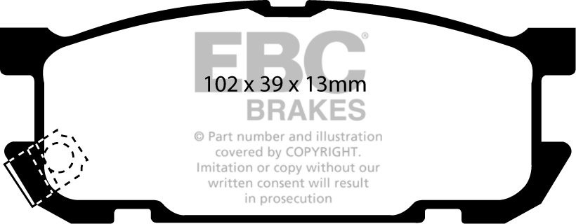 EBC Brakes LOTUS Elan 1.6 66-74 Remblokken achterzijde greenstuf