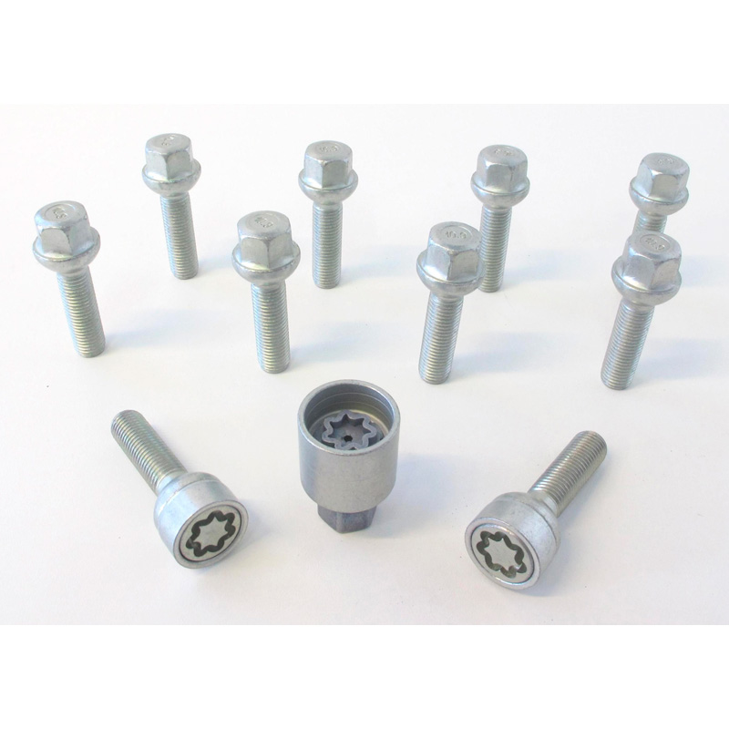 H&R Wielboutenset bolkonisch R12 M12x1.50 - Lengte 60mm - 10 stuks (Bv.  Mercedes) - incl. wielsloten