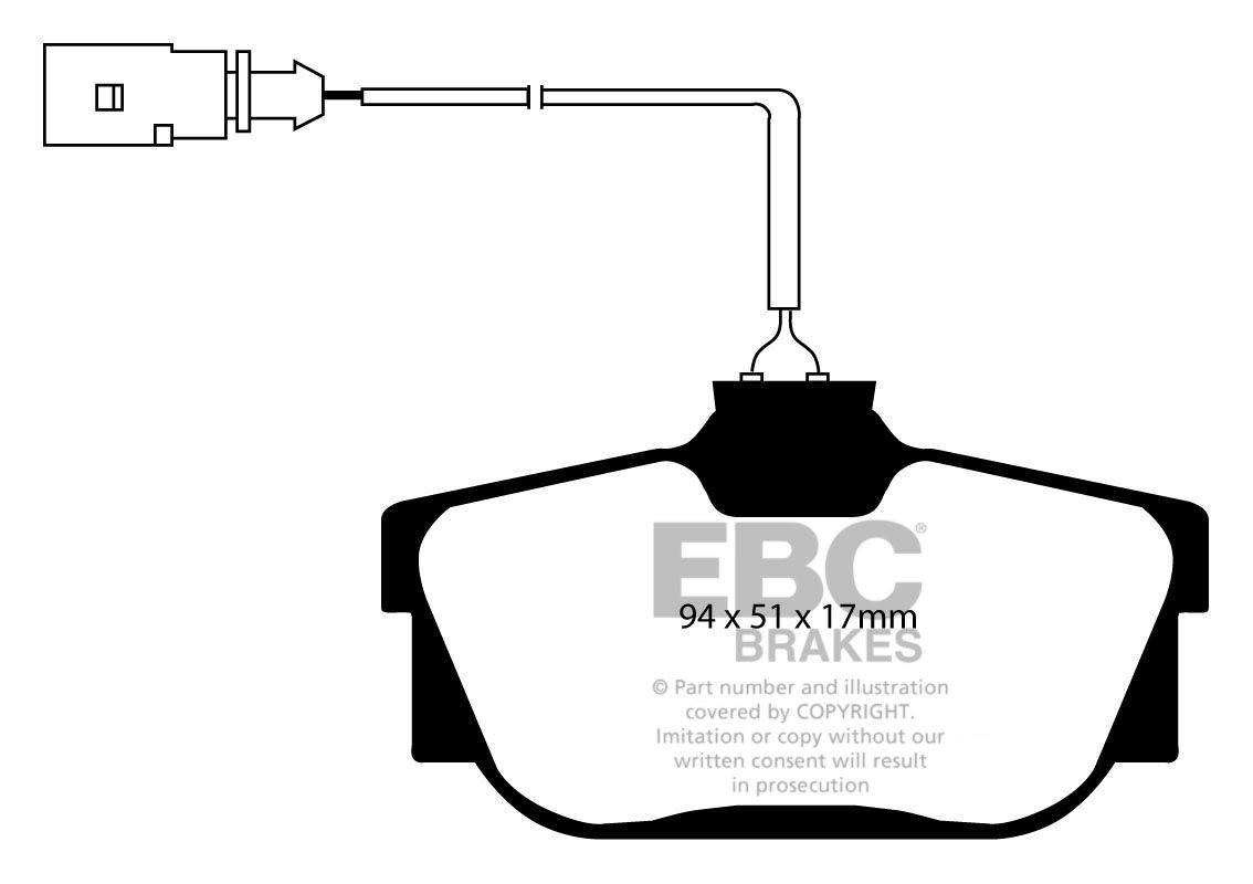 EBC Brakes VW Caravelle 2.5 TD (280mm Discs) 99-2004 Remblokken 