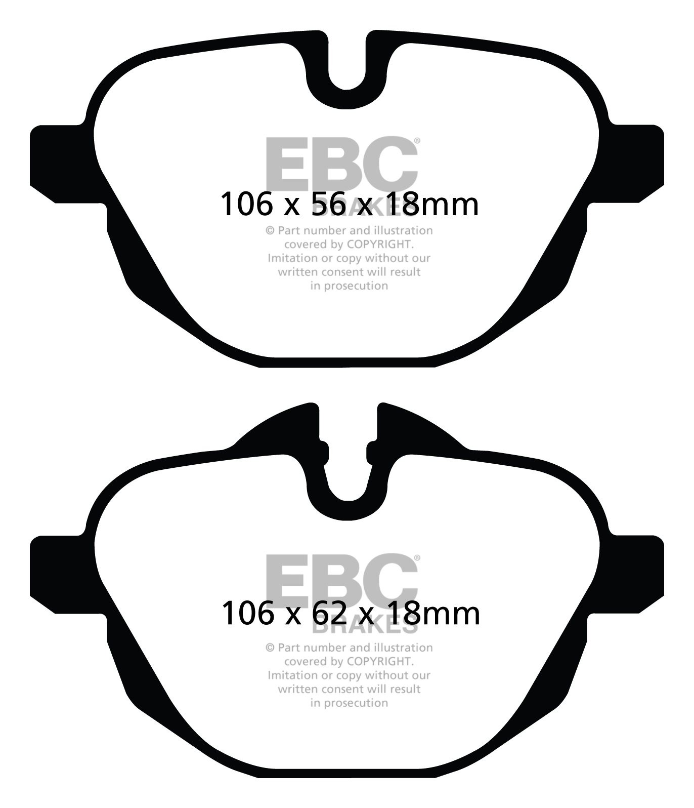EBC Brakes BMW X3 2.0 TD (20d)(F25) 2010-.. Remblokken achterzij