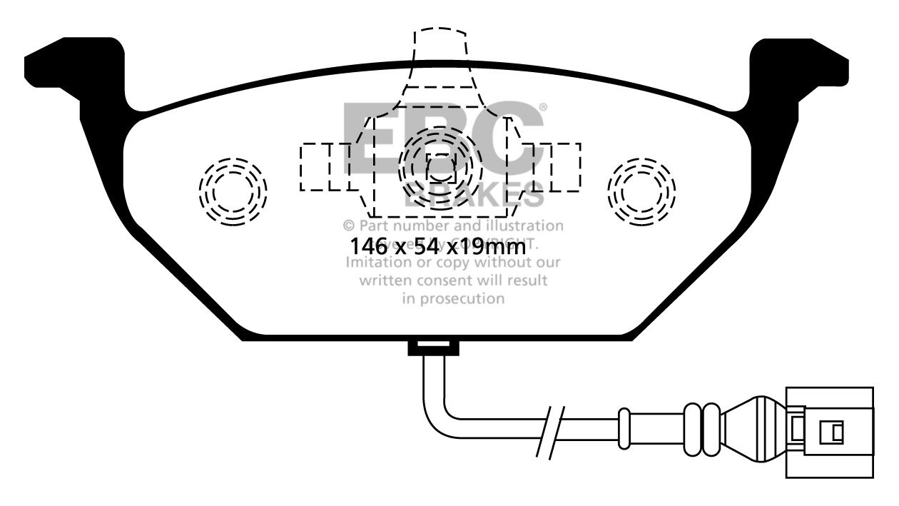 EBC Brakes VW Bora 1.6 99-2005 Remblokken voorzijde greenstuff