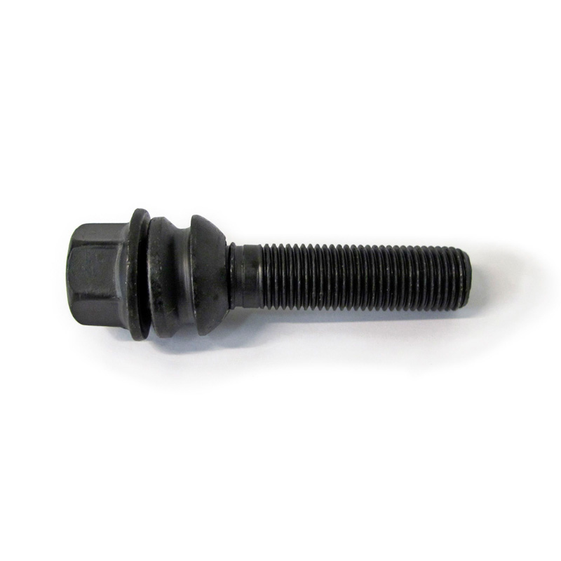 H&R Wielbout bolkonisch met bewegende ring R14 M14x1.50 - Lengte 55mm - Zwart