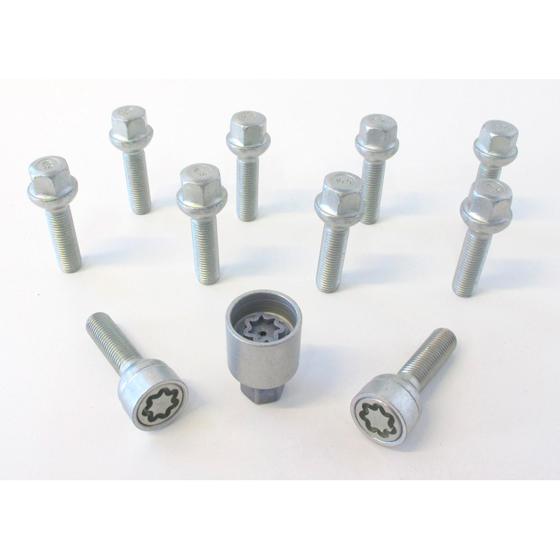 H&R Wielboutenset bolkonisch R12 M12x1.50 - Lengte 47mm - 10 stuks (Bv.  Mercedes) - incl. wielsloten