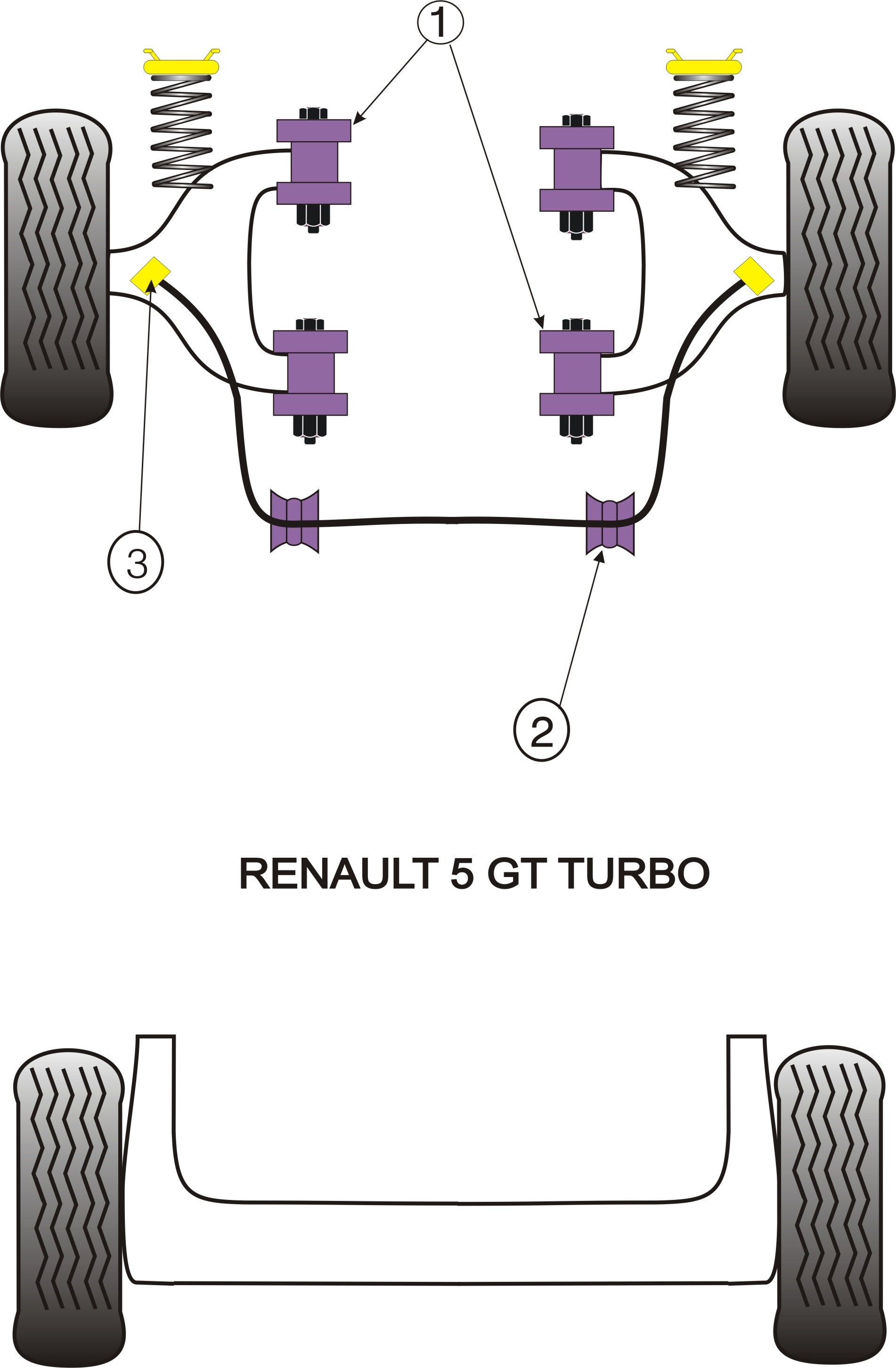 Renault 5 GT Turbo Front Anti Roll Bar Inner Mount 21mm - PowerF