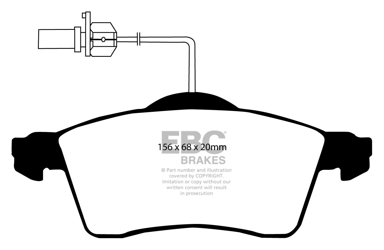 EBC Brakes VW Caravelle 2.5 TD (280mm Discs) 99-2004 Remblokken 