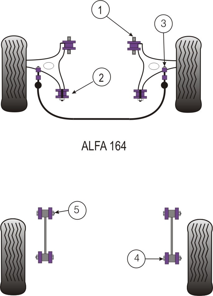 Alfa Romeo 164 V6 & Twin Spark  Engine Mounting Small Bush (V6)