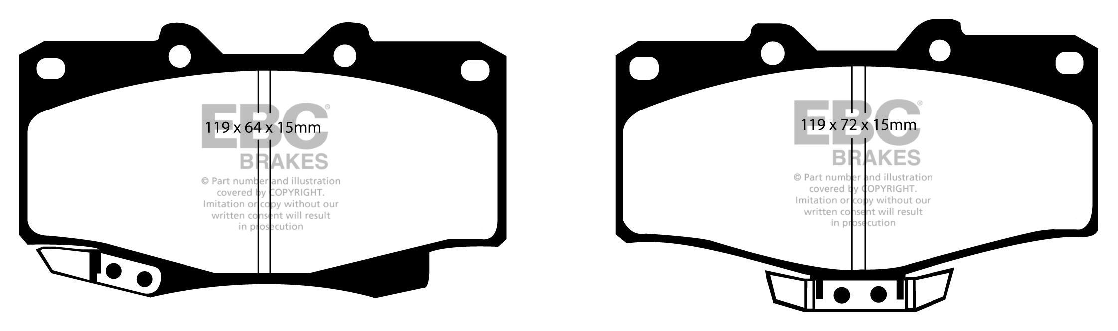 EBC Brakes TOYOTA BEDRIJFSWAGEN Hi-Lux 2.4 TD (LN165) 98-2002 Re