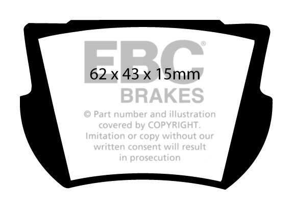 EBC Brakes LOTUS Elan 2+2 1.6 67-71 Remblokken achterzijde green