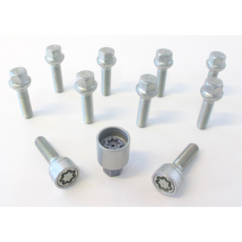 H&R Wielboutenset bolkonisch R12 M12x1.50 - Lengte 52mm - 10 stuks (Bv.  Mercedes) - incl. wielsloten