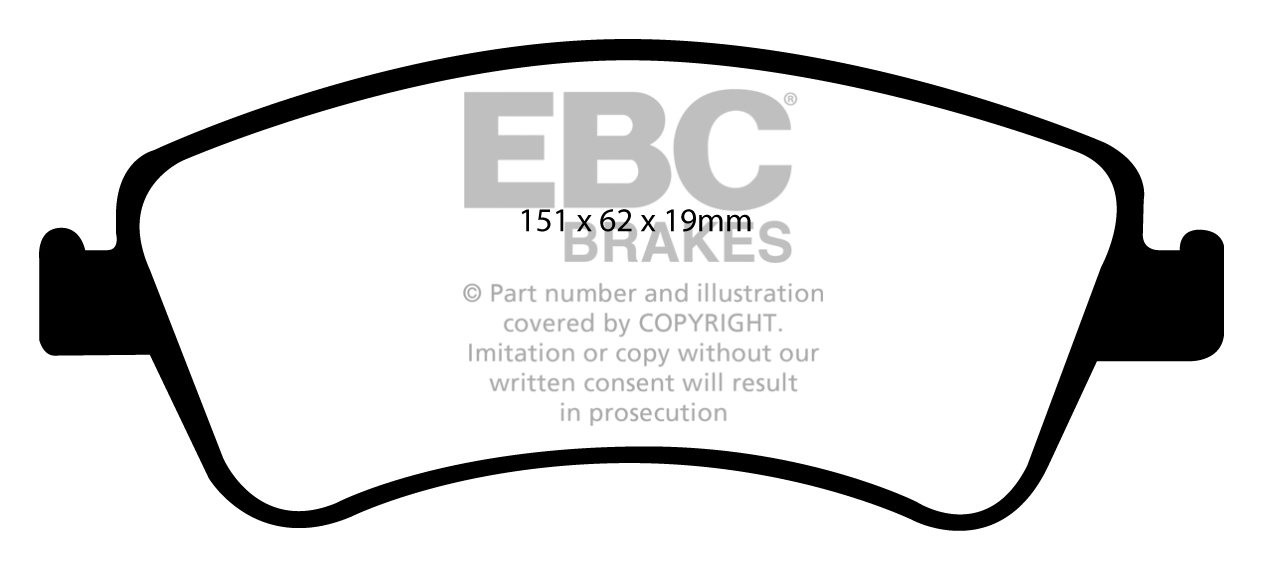 EBC Brakes TOYOTA Auris 2.2 TD 2006-.. Remblokken voorzijde gree