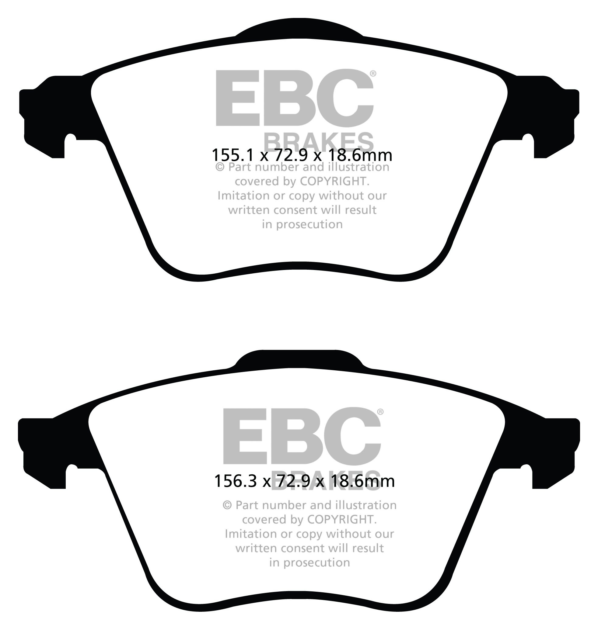 EBC Brakes SAAB 9-mrt 2.8 Turbo X 2008-.. Remblokken voorzijde r
