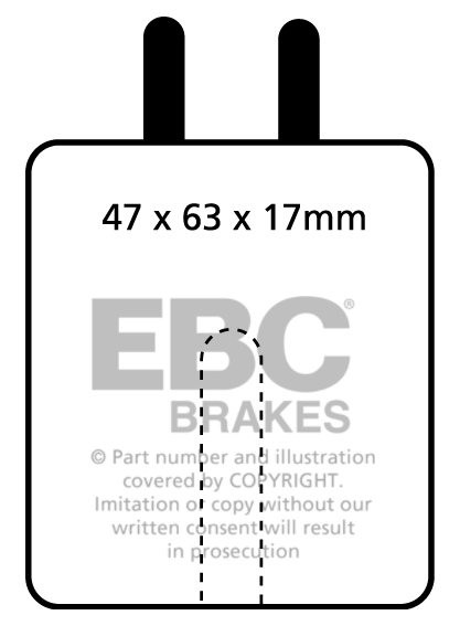EBC Brakes FACEL VEGA 6 2.8 1964 Remblokken achterzijde